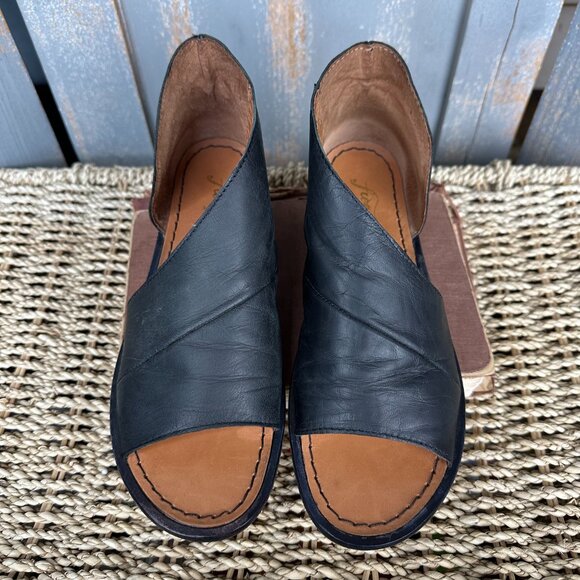 Free People Mont Blanc Leather Sandals Sz EU 37, US 6.5 Black - Picture 2 of 16